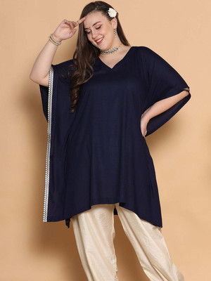 LetsDressUp Solid Rayon Women Kaftan
