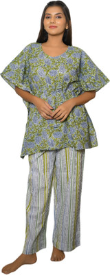 Vivika Floral Print Cotton Blend Women Kaftan