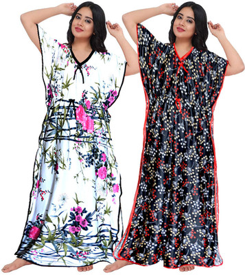 Parth Fashion Women Nighty(Multicolor)