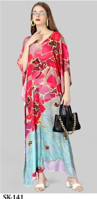 SilkSutra Printed Silk Blend Women Kaftan
