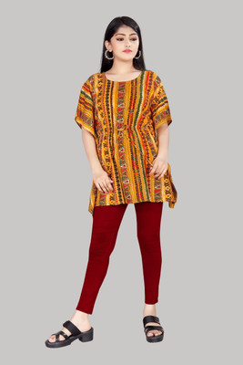 Tinyworld Printed Rayon Girls Kaftan