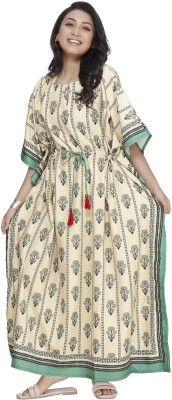 daintier Graphic Print Cotton Rayon Blend Women Kaftan