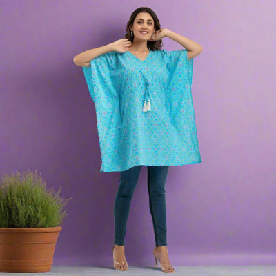 FrionKandy Printed Pure Cotton Women Kaftan