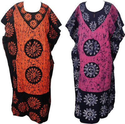 Quickcollection Printed Cotton Blend Women Kaftan