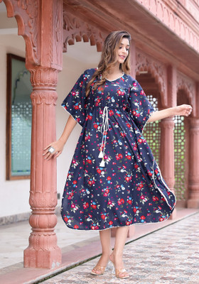 Yash Gallery Floral Print Pure Cotton Women Kaftan