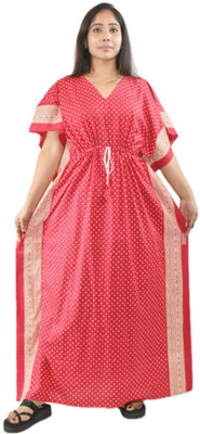 BDROX Self Design Cotton Blend Women Kaftan