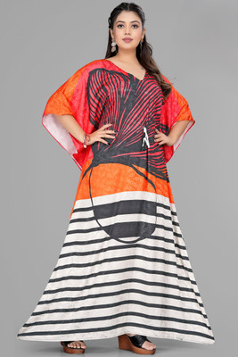 Dhanlaxmi Textiles Printed Poly Crepe, Polycotton, Cotton Crepe Blend Women Kaftan