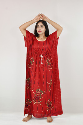 BDROX Printed Cotton Blend Women Kaftan