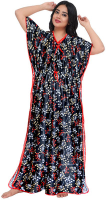 MUDRIKA Women Nighty(Red)
