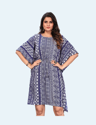 SELVIFAB Printed Crepe Women Kaftan