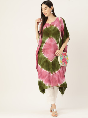 PinkTribe Self Design Crepe Women Kaftan