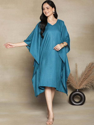 LetsDressUp Solid Pure Cotton Women Kaftan