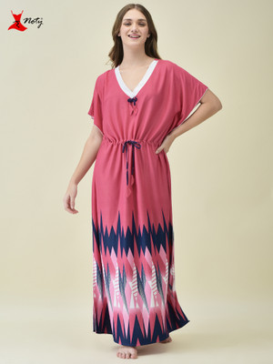 Noty Printed Polyester Women Kaftan