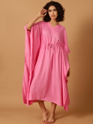 Blissence Solid Rayon Women Kaftan