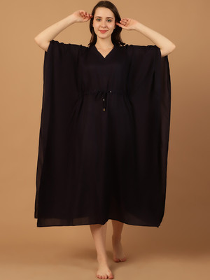 Blissence Solid Rayon Women Kaftan