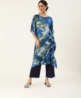 PinkTribe Printed Rayon Women Kaftan