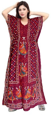 RSJ CREATION Women Nighty(Maroon)