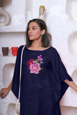 LetsDressUp Solid Rayon Women Kaftan