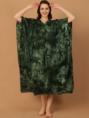 Blissence Printed Rayon Women Kaftan