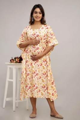 Femzy Floral Print Cambric Women Kaftan