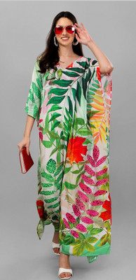 SilkSutra Printed Silk Blend Women Kaftan