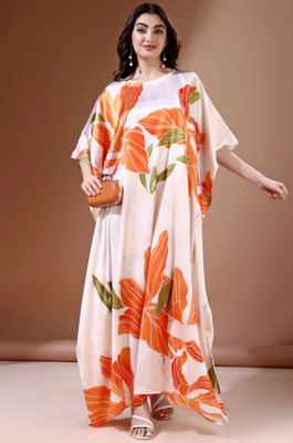 Label Aarna Printed Satin Blend Women Kaftan