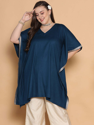 LetsDressUp Solid Rayon Women Kaftan