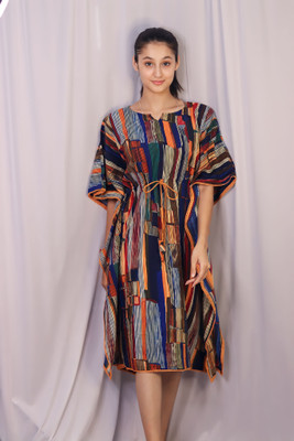 Kalavrund Creation Printed Rayon Women Kaftan