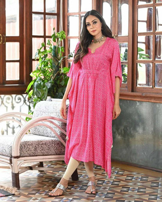 Maae aTTire Printed Rayon Women Kaftan