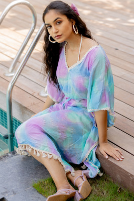 Magari Printed Chiffon Women Kaftan