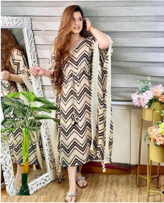 gobya Chevron Rayon Women Kaftan