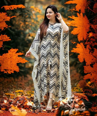 Wawlooks Striped Rayon Women Kaftan