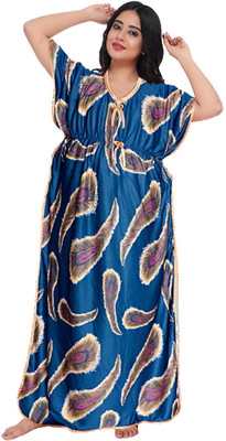 SHOPIFY Women Nighty(Blue)