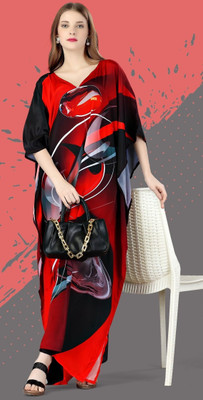 SilkSutra Printed Silk Blend Women Kaftan
