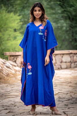 Navyas Fashion Embroidered Pure Cotton Women Kaftan