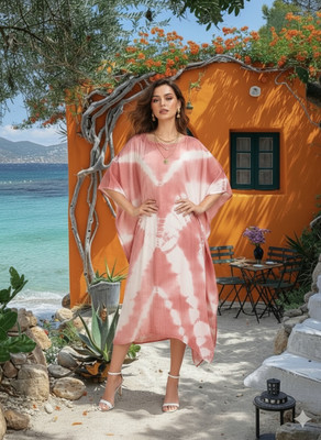 maaesa Printed Crepe Women Kaftan