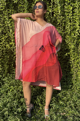 Dhanlaxmi Textiles Printed, Geometric Print Poly Crepe, Polycotton, Cotton Crepe Blend Women Kaftan