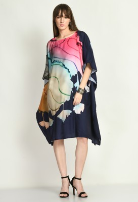 Navvi Printed Poly Crepe Women Kaftan