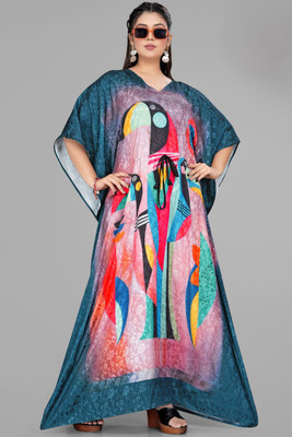 Dhanlaxmi Textiles Printed Poly Crepe, Polycotton, Cotton Crepe Blend Women Kaftan