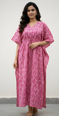 VasCloth Floral Print Pure Cotton Women Kaftan