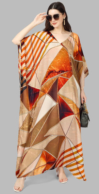 SilkSutra Printed Silk Blend Women Kaftan