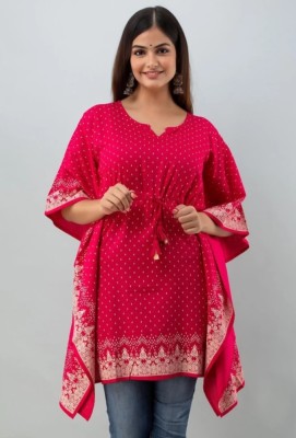 Gaurcollections Printed Rayon Women Kaftan