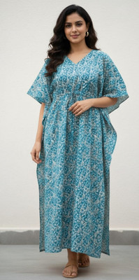 VasCloth Floral Print Pure Cotton Women Kaftan