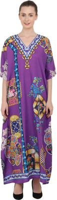 Miss Lavish London Floral Print Polyester Women Kaftan