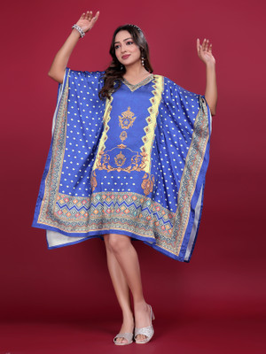 METRONAUT Women Kaftan Blue Knee Length Dress