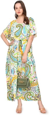 AVARON Printed Cotton Blend Women Kaftan