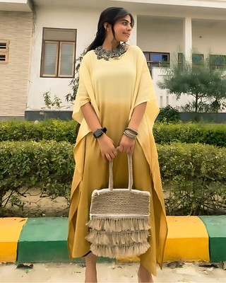 maaesa Printed Crepe Women Kaftan