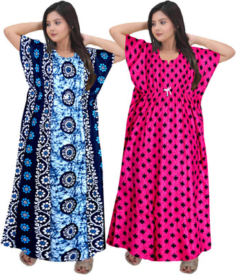 Hans Fashion ENT Women Nighty(Blue, Pink)