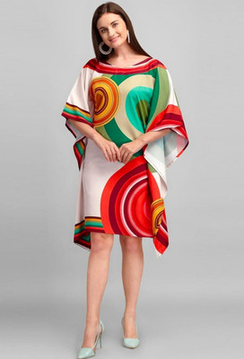 Dhanlaxmi Textiles Printed, Geometric Print Poly Crepe, Polycotton, Cotton Crepe Blend Women Kaftan