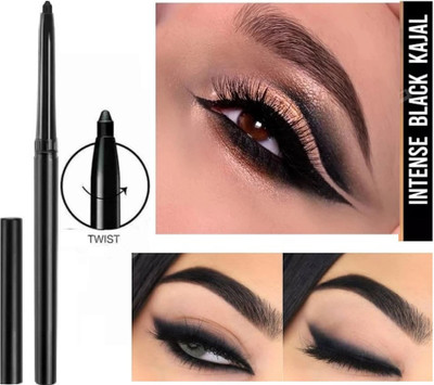USBK Matte Finish Waterproof crayon black twist kajal 1.2 g(BLACK)